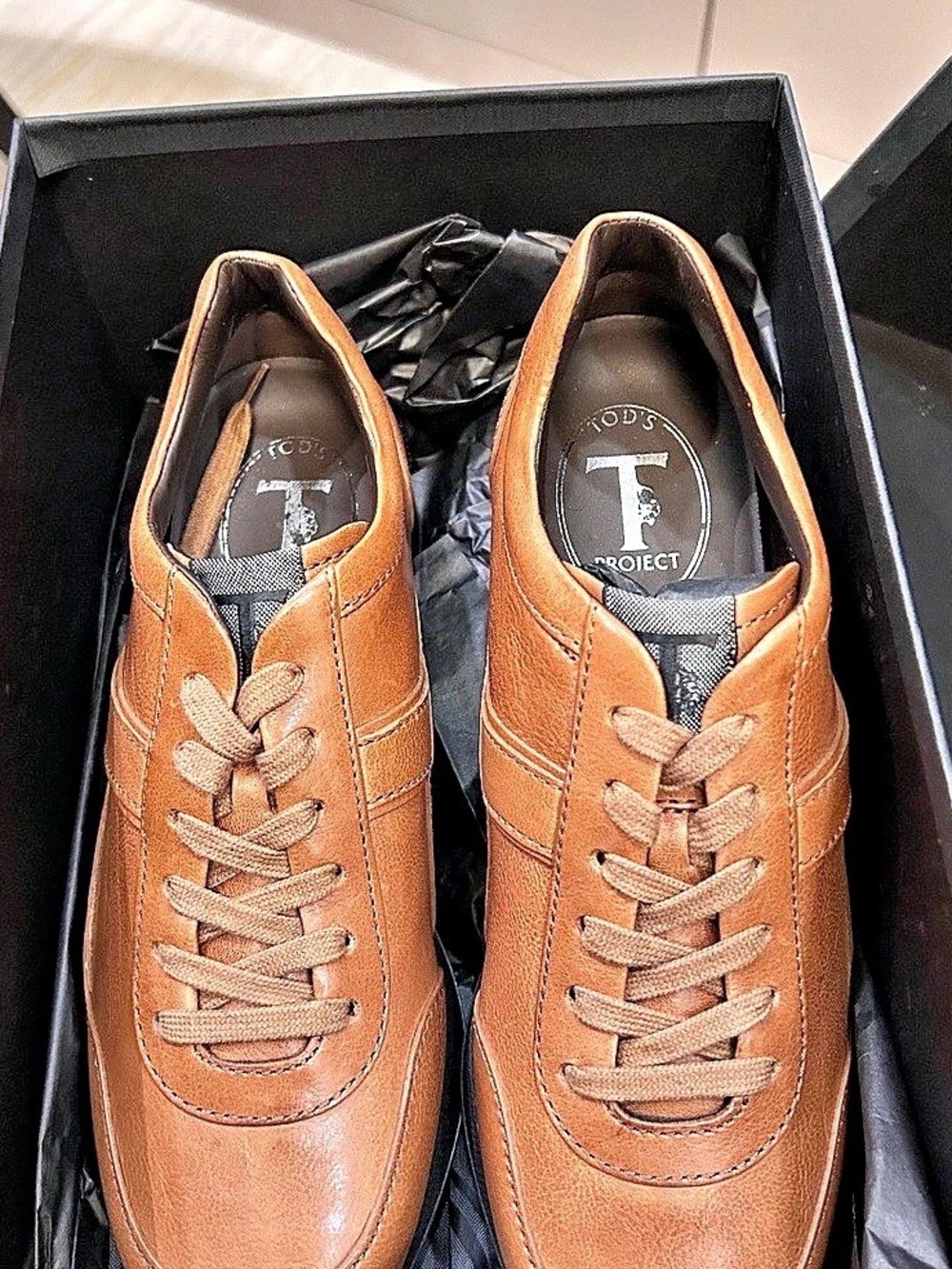 Tod's T Project Leather Sneakers Brown